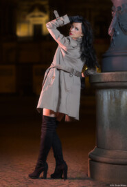 Erotik Rotes Kleid Teilakt Fotograf Kunst Dresden Theaterplatz Heidenau Johannstadt
