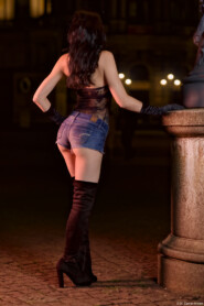 Overkneestiefel Rotes Kleid Erotik Fotoshooting Kunst Portrait Laterne Dresden Theaterplatz Tharandt Radeberg