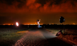 outtake Feldweg Suzi Rote Wolken Feld Dresden springen