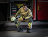 Halligan Fotograf Gummianzug Portraitfotograf Feuerwehr Feuerwehrschlauch Dresden Wilsdruff