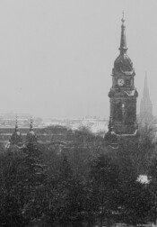Trinitatiskirche in Dresden Trinitatiskirche Dresden Winter Schneetreiben Schnee Bautzen Pieschen Johannstadt Heidenau Moritzburg