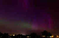 Belichtungszeit 3 Sekunden. Polarlicht Nordlicht Aurora borealis Dresden Mai 2024 Elbwiesen