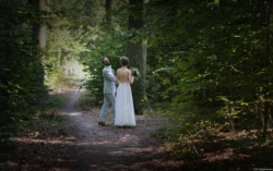 Am Ende des Brautpaarshootings... Brautpaar Waldweg Abendsonne  Moritzburg Wilsdruff Löbtau Meißen Radeberg
