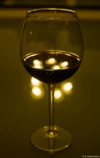 f/5.6 Carl Zeiss Jena Tessar f/2.8 50mm Weinglas Bokeh Rotwein Rotweinglas Stimmung Spiegelung