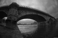 Albertbrücke. Pentax Asahi Fish-eye-Takumar 4/17 Albertbrücke