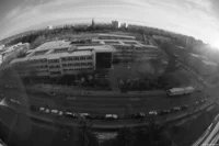 Ein weiterer Blick aus meinem Balkon. Fisheye-Takumar 4/17 Dresden Johannstadt