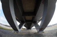 Unter der Waldschlößchenbrücke in Dresden. Fish-eye Takumar 17mm f/4 Waldschlößchenbrücke Dresden