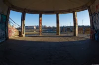 Pavillon an der Albertbrücke Dresden. Fish Eye Takumar 4/17 Albertbrücke Pavillon