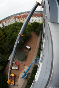 Kran. Fish Eye Takumar 4/17 Perspektive