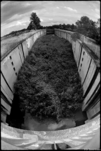 Fisheye-Takumar 4/17 Ruine unvollendete Schleuse