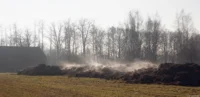 Landwirtschaft, APS-C. Meyer Görlitz Domiplan 50mm f/2.8 Misthaufen Dampf